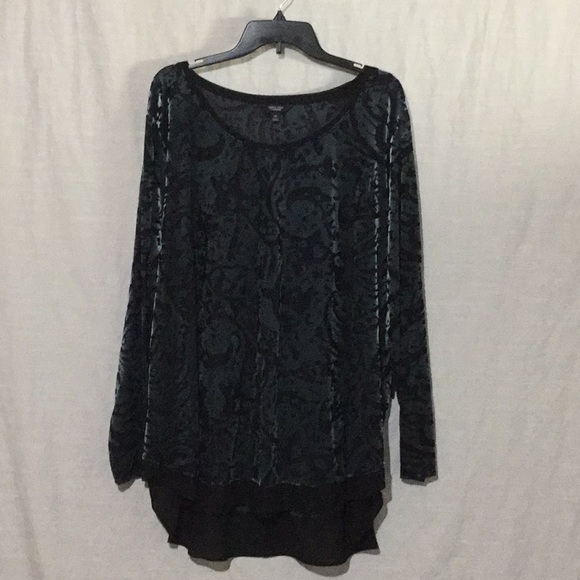 Simply Vera Vera Wang Tops - Simply Vera Vera Wang Velvet Sheer Long Tunic